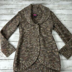 SAY WHAT? Cardigan sweater SZ M button up brown